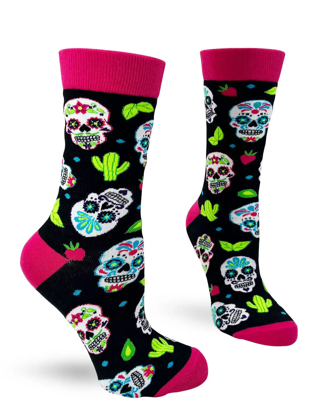 FD9 | Fabdaz Women's Novelty Crew Socks | Sugar Skull | Size 5-10